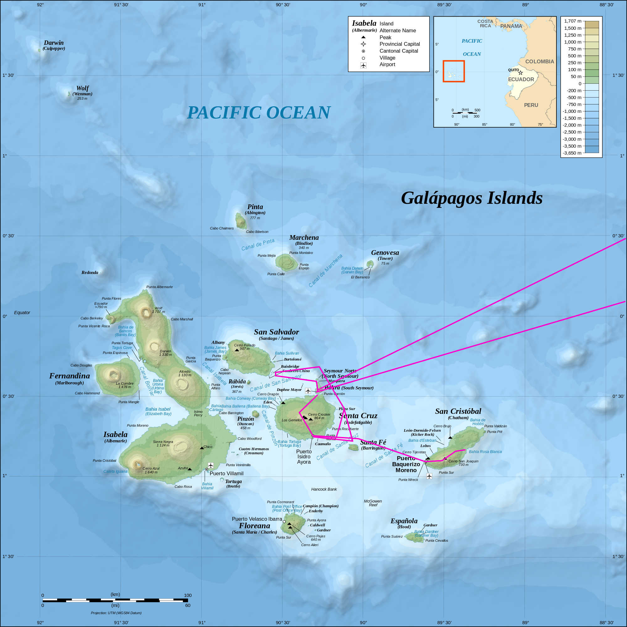Map of the Galápagos Islands
